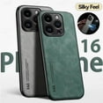 thumbnail image 2 of Luxury Leather Case For iPhone 16 15 14 11 13 12 Pro Max Mini XR 15 14 16 Plus Shockproof Cover For iPhone XS Max 8 7 SE Funda Gray For iPhone 12 Mini, 2 of 7
