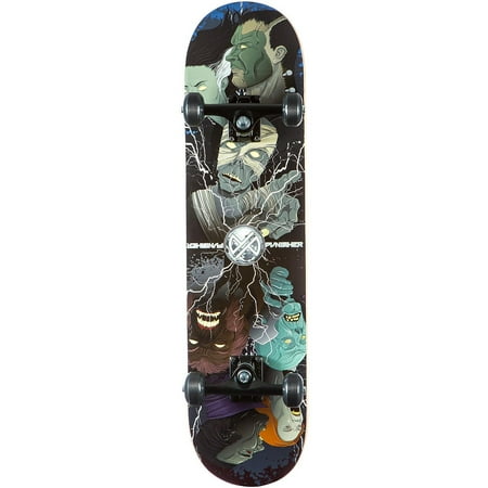 UPC: 0725103900322 | Punisher Skateboards Monster Mashup 31.5  x 7.75  ABEC-7 Deep Conave Canadian Maple Complete Skateboard
