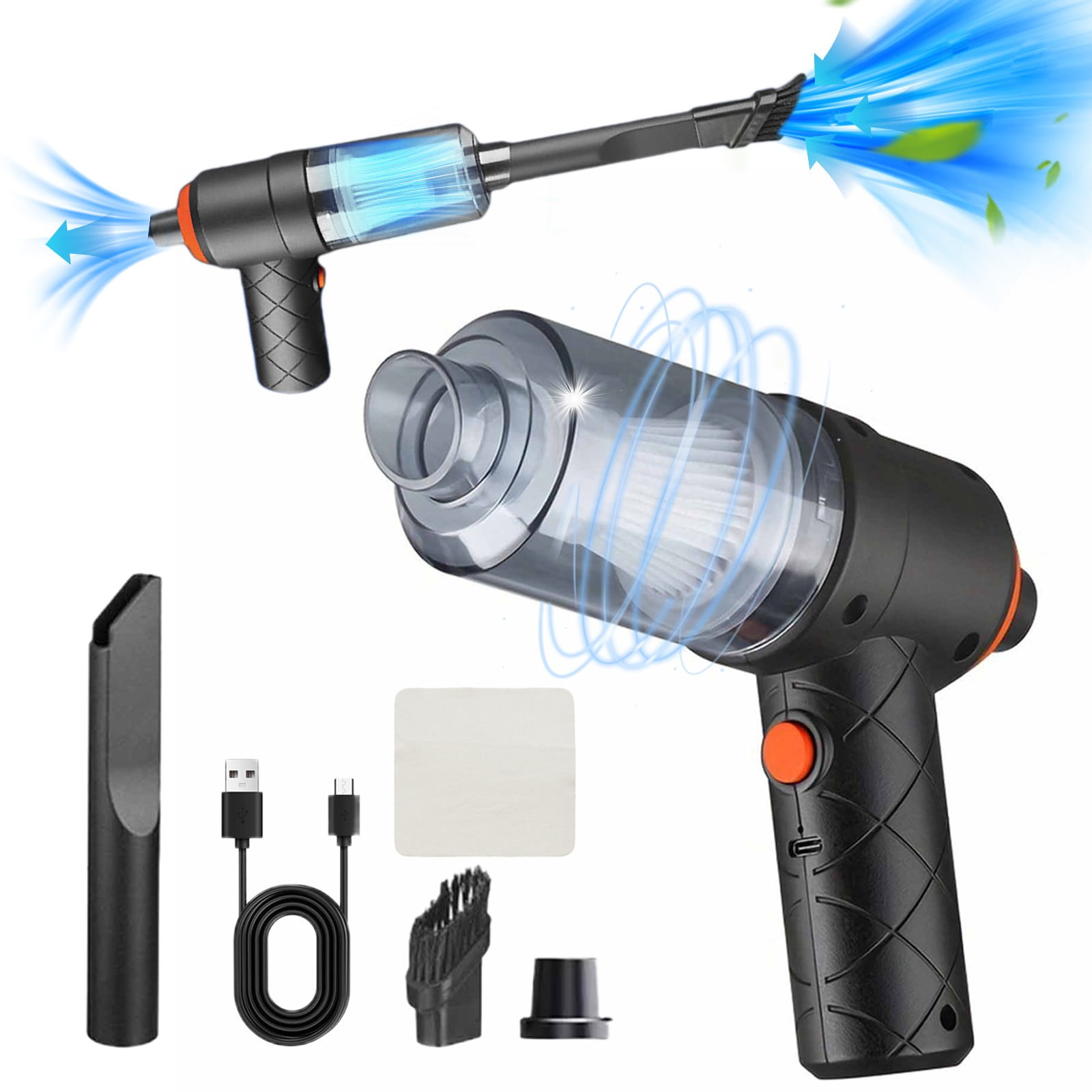 Car Cleaning Supplies,Car Vacuum Cleaner Handheld Car Vacuum Cleaner 120W Powerful Suction Small Car Vacuum Cleaner Mini Dusts Buster with Usb Portable Vacuum Cleaner with Cleaning Cloth