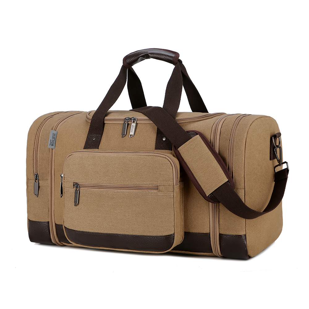 Wohlbege Canvas Travel Bags Men Duffel Bag Tote Weekend Bag Large