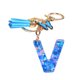 thumbnail image 1 of Jumpingount Llavero clásico del alfabeto, llaveros de letras atemporales hechos a mano exquisitos, llavero con borlas Accesorios de disfraces V, 1 of 6