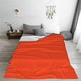 thumbnail image 5 of Honeii Orange Print Fleece Blanket - Throw Blanket for Bed, Sofa, Couch, Camping, and Travel , Microplush Ultra Soft Warm Blanket-50"x40", 5 of 7