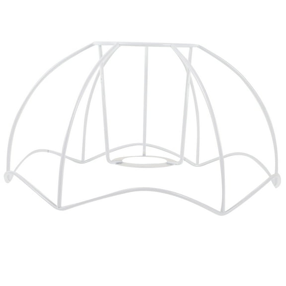 Monyance Table Lamp Diy Frame Metal Lampshade Cage Wire Vintage Pendant Light Cover White(9.84X9.84X5.91Inches)