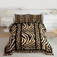 thumbnail image 2 of Homewish Teens Animal Leopard Zebra Print 3 Pieces Queen Comforter Set,Black Yellow Ultra Soft Bedding Sets,Abstract Geometric Stripes Bedding Comforter Set,Microfiber Bedroom Decor,Reversible, 2 of 8