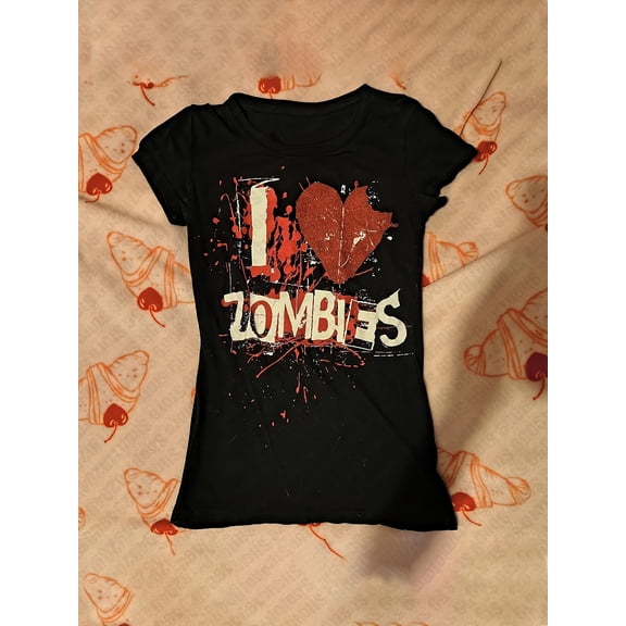 Wo Gothic Horror I Love Zombies Vintage Grunge Y2k Cotton Men's Women's Unisex T-Shirt