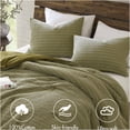 thumbnail image 3 of JERFIT Queen/Full Comforter Set, 3-Piece Cotton Waffle Weave Bedding Set, Stone Washed Soft & Breathable All-Season Duvet Insert with Shams, Sage Green, 3 of 10