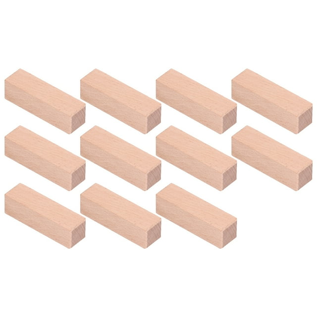 Bloque de madera pequeño, 11 piezas, bloque de madera tallado, bloques de construcción de madera, bloque de madera en blanco, artesanía superior