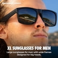 thumbnail image 3 of Grinderpunch XL Polarized Men's Oversized Sunglasses Big Heads Wide Face Large Head Fit Sports Driving Fishing Extra Wide Sunglasses, 3 of 10