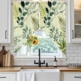 thumbnail image 6 of Green Blue Leaves Swag Valances for Windows 2 Pack, Kitchen Window Curtains 36 Inch Length, Summer Botanical Farmhouse Watercolor Leaf Privacy Swag Curtains for Living Room/Bathroom 36"x36", 6 of 8