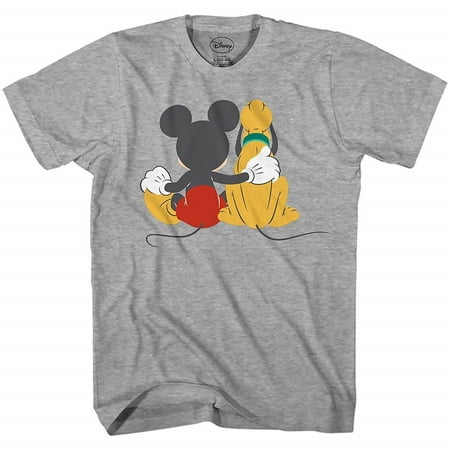 Mickey Mouse & Pluto Back Disneyland Disney World Tee Funny Humor Adult Mens Graphic T-shirt