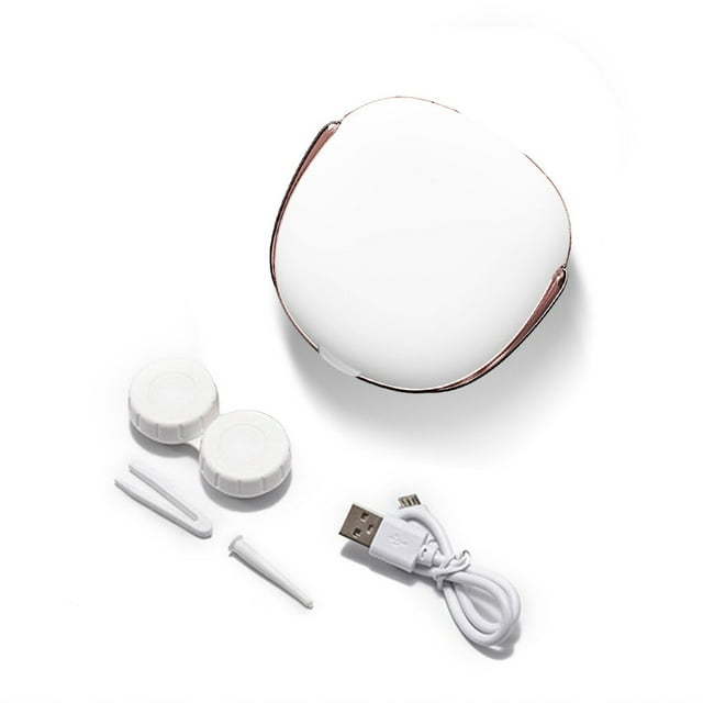 USB Rechargeable Contact Lens Portable Cleaning Machine Universal Vibratory Electronics Smart Sonic Washer Travel Case Men Smart Supplies Accessories White
