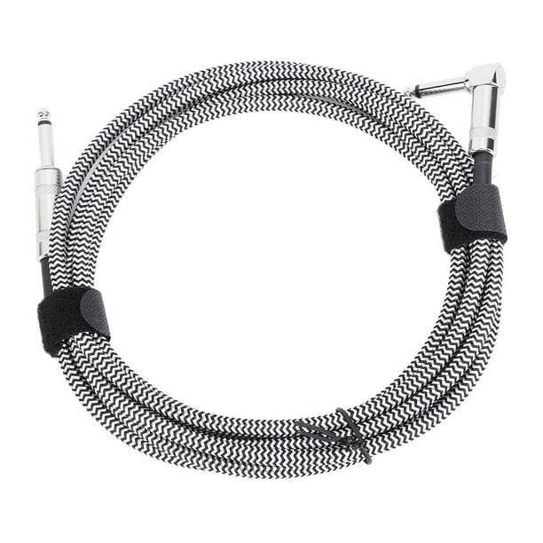 Cable de Guitarra Eléctrica en ángulo Recto Cable de Guitarra de 6,5 mm Conector de Ángulo Recto A Recto Cable de Conexión de Guitarra Trenzado de Nailon 3 Metro