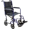 Roscoe Medical KT19BL Steel Transport Wheelchair with 19" Seat, Blue, 21 lbs