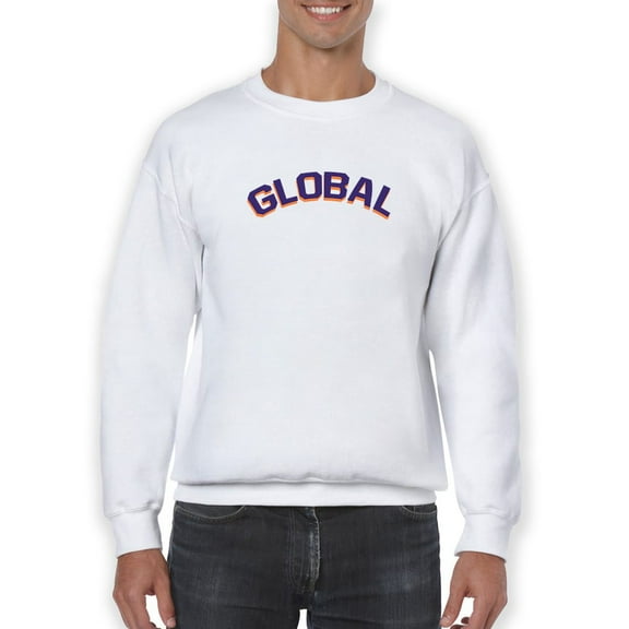 Global Purple Letters Slogan Sweatshirt Men -GoatDeals Designs, Male Large