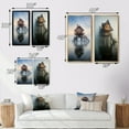 thumbnail image 4 of Designart "Misty Lake Day Wooden Pier to Lakehouse" Lakehouse Framed Wall Art Set Of 2 - Lake House Blue Framed Canvas Set For Living Room Decor, 4 of 6