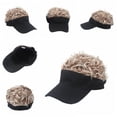 thumbnail image 6 of Men's Novelty Flair Spiked Hair Visor Sun Funny Golf Hats Fake Wig Peaked Adjustable Baseball Caps, 6 of 6