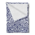 thumbnail image 2 of Indigo Soft Flannel Fleece Throw Blanket, Mandala Pattern Little Blooms with Hearts Russian Style Pattern Print, Cozy Plush for Indoor and Outdoor Use, 50" x 70", Indigo and White, by Ambesonne, 2 of 5