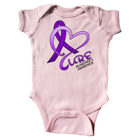 

Inktastic Cure- Alzheimers Awareness purple ribbon Gift Baby Boy or Baby Girl Bodysuit