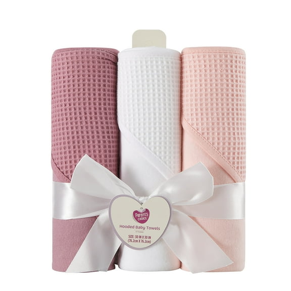Parent's Choice 3-Pack 30" x 30" Hooded Towel, Girl