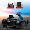 thumbnail image 2 of YUSAZENS 24V Electric Go Kart for Kids, 8MPH Drift Kart, 300W Motors, Music, Horn, Safety Belt, for Ages 8-12, Max Load 155 lbs, Blue, 2 of 6