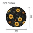 thumbnail image 5 of 36.2 Inch Round Floor Mat Yellow Sunflower Pattern Carpet Decor Rug for Living Room Bedroom, 5 of 6