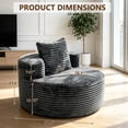 thumbnail image 6 of YVDNHP 37" Round Chair, Boneless Lounge Chair Indoor, Flannel Cloud Sofa with Pillow, Deep Seat Modern Accent Chairs for Living Room, Bedroom, No Assembly Required, Gray, 6 of 8
