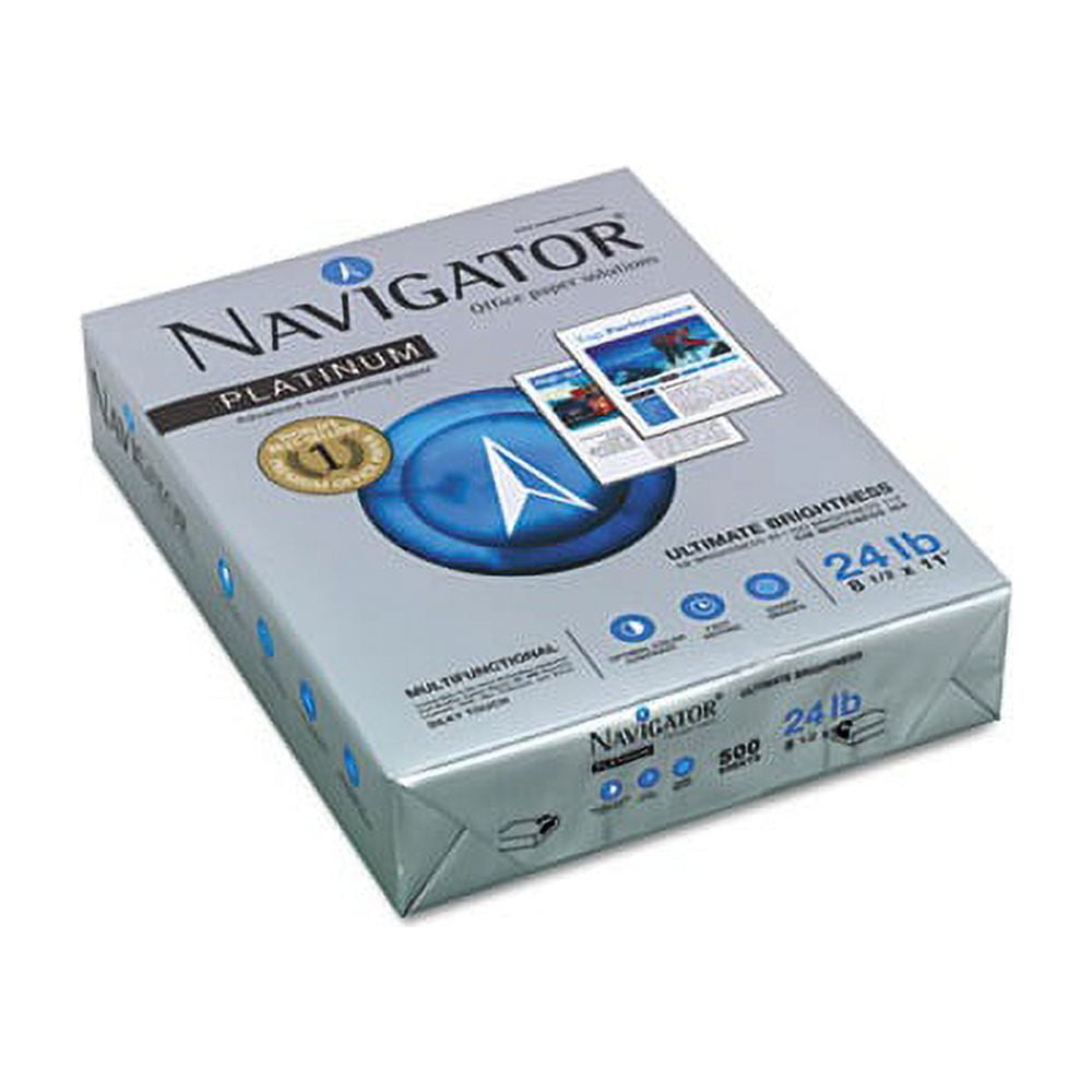 Platinum Paper 99 Bright, 24 lb, 8.5 x 11, White, 500 Sheets/Ream, 5 Reams/Carton