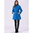 thumbnail image 3 of DARING DIVA Women's Single Breasted Long Outwear Winter Coat Blue S, 3 of 6
