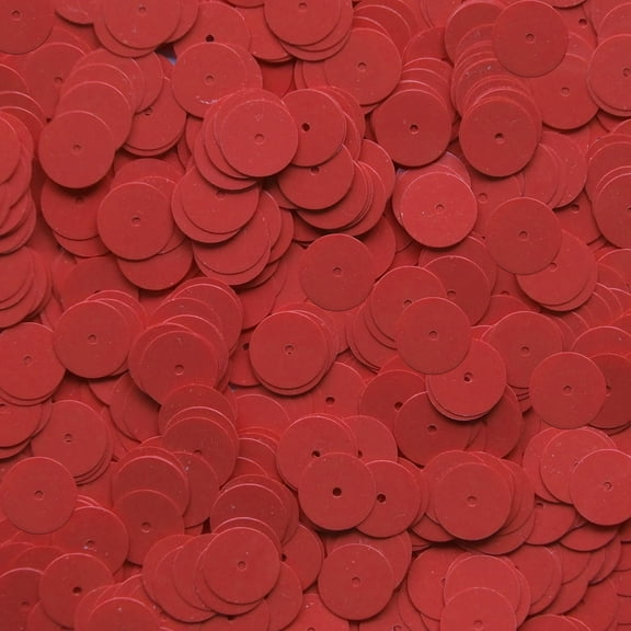 Coral Red Sequins 10mm Opaque Made in USA