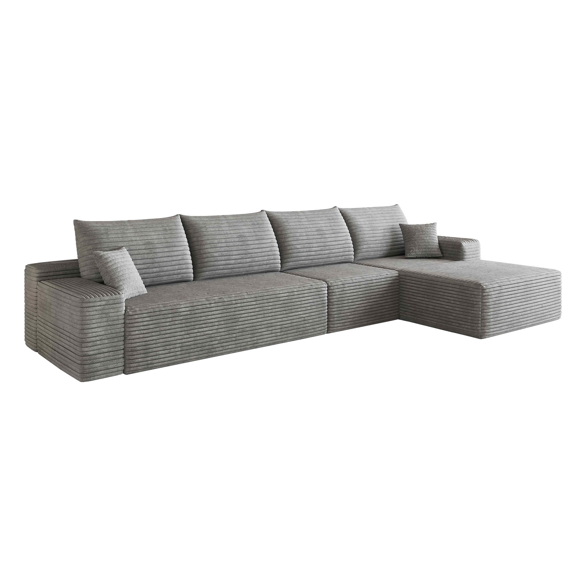MAYEERTY 135 Inch L‑Shape Cloud Sectional Couch with Chaise, Modern Modular Deep‑Seat Sofa, Plush Corduroy Upholstered Couch, No Assembly Required for Living Room Bedroom Apartment