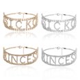 thumbnail image 3 of Collier Ras du Cou Mode pour Femmes avec Strass et Lettres en Alliage, 3 of 10
