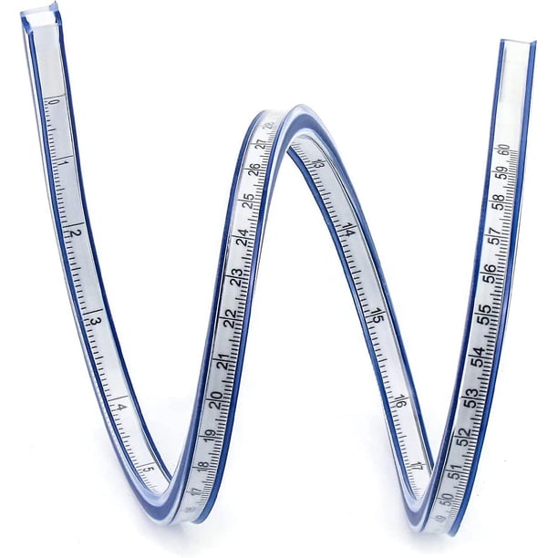 Regla flexible, regla curva, ideal para dibujo de ingeniería, gráficos de diseño, diseño de prendas, pintura (1 unidad)