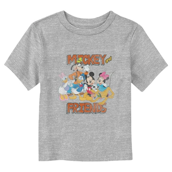 Toddler's Mickey & Friends Distressed Classic Group  Graphic Tee Athletic Heather 2T