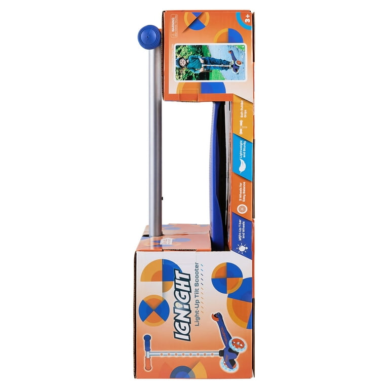 Ignight 3 Wheel Blue Scooter, Light Up Wheels and T-Bar, Unisex