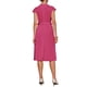 thumbnail image 3 of Vestido plisado de mujer Inspire Chic con cuello simulado, mangas cortas, cinturón y corte A en talla 2XL color fucsia, 3 of 5