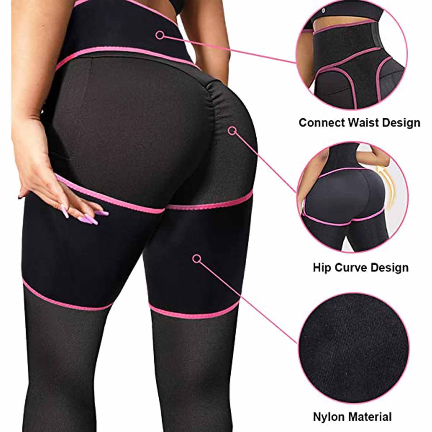 3 in 1 Waist Thigh Trimmer and Butt Lifter High Waist Thigh Trimmer,Waist Trainer for Women Weight Loss Everyday Wear- Black DH Butt Lifter Thigh Trimmer,Waist Trainer Thigh Trimmer M//XLarge