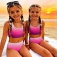 thumbnail image 3 of Grblisyd Girls Swimsuits Two Piece Casual Scoop Neck Gradient Bikini Sets Size 1-10 Years, 3 of 6