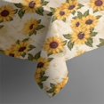 thumbnail image 4 of Beige Sunflower Cluster Pattern Rectangle Tablecloth 60"x102",Waterproof Polyester Rectangle Table Cloth, Wipeable Spillproof Polyester Tablecloth for Dining, Camping, Indoor and Outdoor, 4 of 6