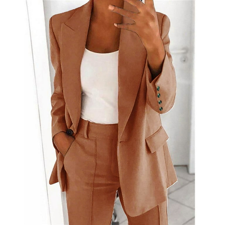Yigetop Blazer Dress for Women Women's Elegant Sporty Summer Fitted Jacket Suit Jacket Business Oversize Elegant Spring Thin Transition Jacket Jacket