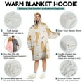 thumbnail image 5 of Wearable Oversized Blanket,Golden Retriever with Bones and Paws Wearable Blanket Hoodie for Adults,Cozy Hooded Blankets with Super Pockets,Super Warm Fuzzy Pullover for Women & Men, 5 of 6