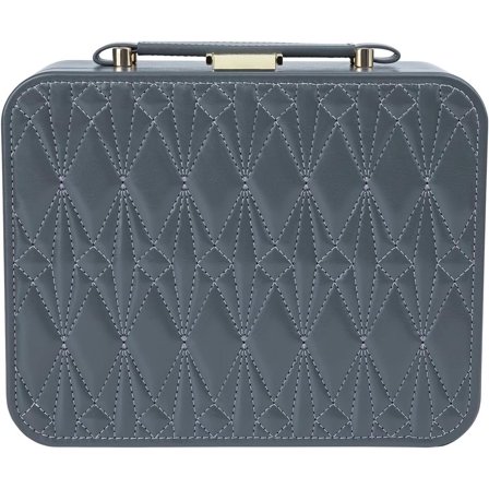 Travel Jewelry Case Large, Jewelry Box Large Jewelry Travel Organizer Jewelry Case with Handle, Best Gift for women Girls, Grey