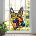 Freedom's Guardian Dog Acrylic Hanging Stained Glass Design, A