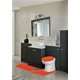 thumbnail image 2 of Juego de 4 accesorios de cerámica + 3 alfombrillas de baño n.° 6, color naranja, antideslizantes, de chenilla súper suave y lavables., 2 of 3