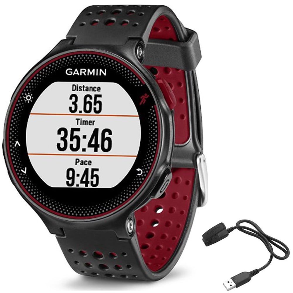 Garmin Forerunner 235 GPS Sport Watch - Marsala - Charging Clip Bundle includes Forerunner 235