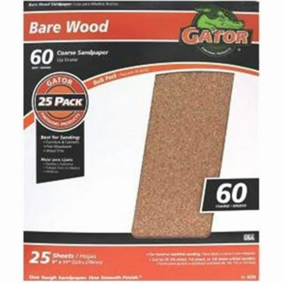 Gator 11 in. L X 9 in. W 60 Grit Aluminum Oxide Sanding Sheet 1 pk