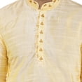 thumbnail image 3 of SKAVIJ Men's Tunic Art Silk Kurta Ethnic Indian Long Casual Shirt Party Medium Beige, 3 of 6