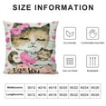 thumbnail image 6 of Awypu Throw Pillow Covers Happy Mothers Day Graphic Shirt Cat Girl Mother Cute Baby Cartoon Heart Kitten Hipster for Couch Living Room 2pcs 12x12in, 6 of 6