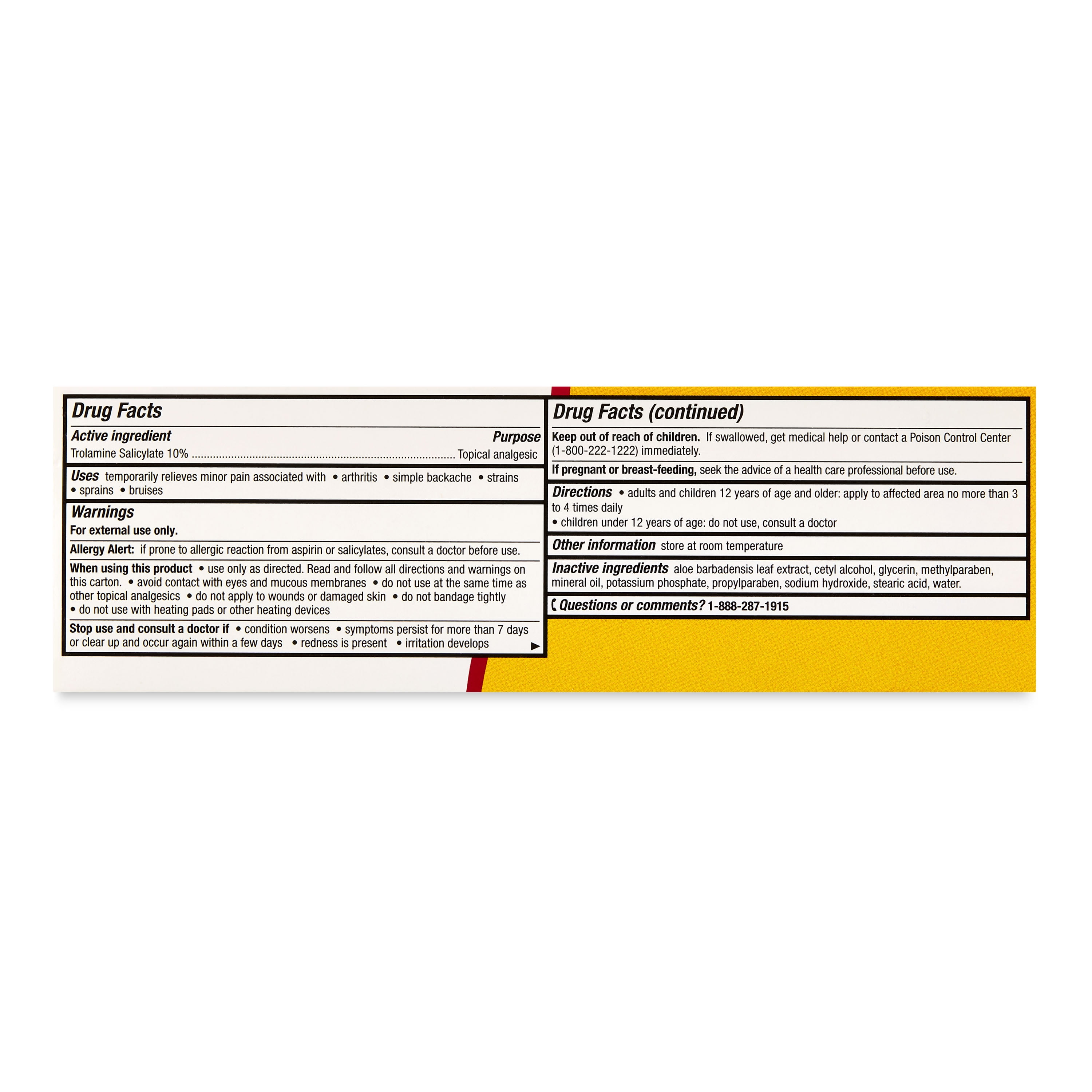 (3 pack) Equate Odor-Free Arthritis Cream 10% Trolamine Salicylate with Aloe, 3 oz, Compare to Aspercreme® Pain Relieving Cream Active Ingredient