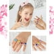 thumbnail image 2 of 36 piezas (perla con diamantes) Anillos ajustables para niñas en caja, juego de anillos de joyería para niños con vitrina en forma de corazón, anillos para niñas para jugar y disfrazarse., 2 of 4