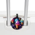thumbnail image 3 of Ice Cream 2Pcs PU Leather Round Luggage Tags with Privacy Cover and Name ID Tag for Suitcase, Handbags, Backpacks, School Bags, 3 of 6
